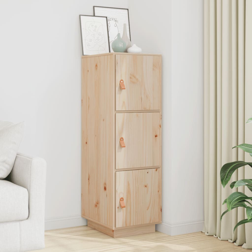 Credenza Grigia 34x40x108,5 cm in Legno Massello di Pino